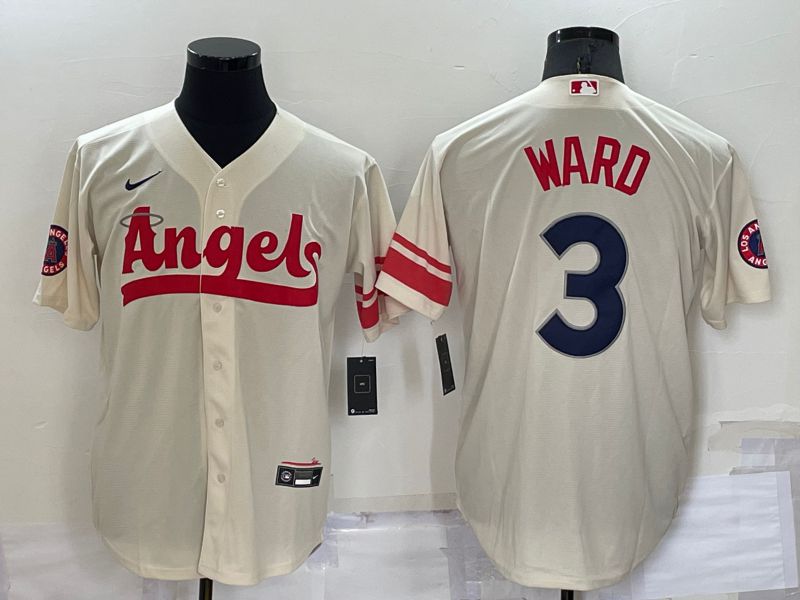 Men Los Angeles Angels #3 Ward Cream City Edition Game Nike 2022 MLB Jersey->los angeles angels->MLB Jersey